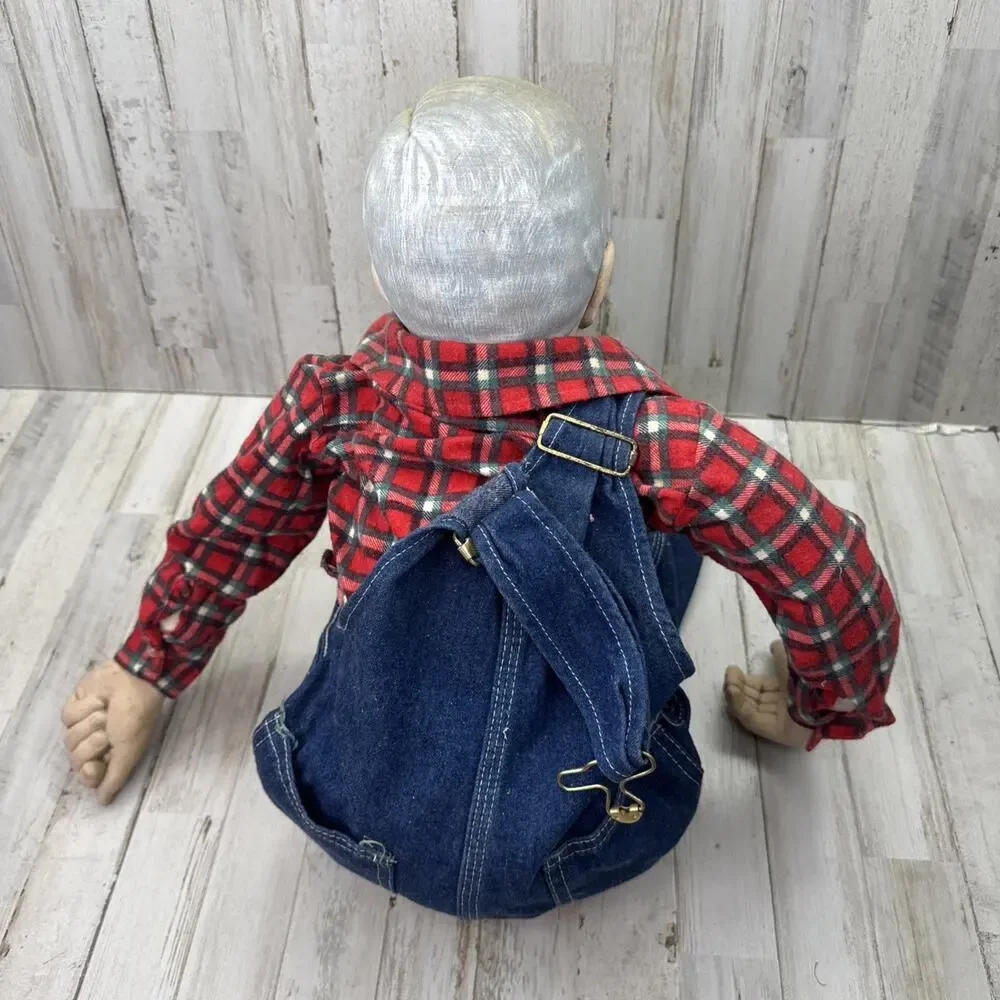 William Wallace Grandpa & Grandma Porcelain Dolls Farmer 32” Porch Patio Decor